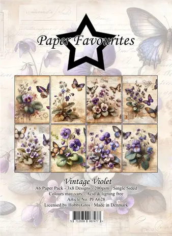 Paper Favourites Vintage Violet A6 Paper Pad (PFA628) Paper Favourites Vintage Violet A6 Paper Pad (PFA628)