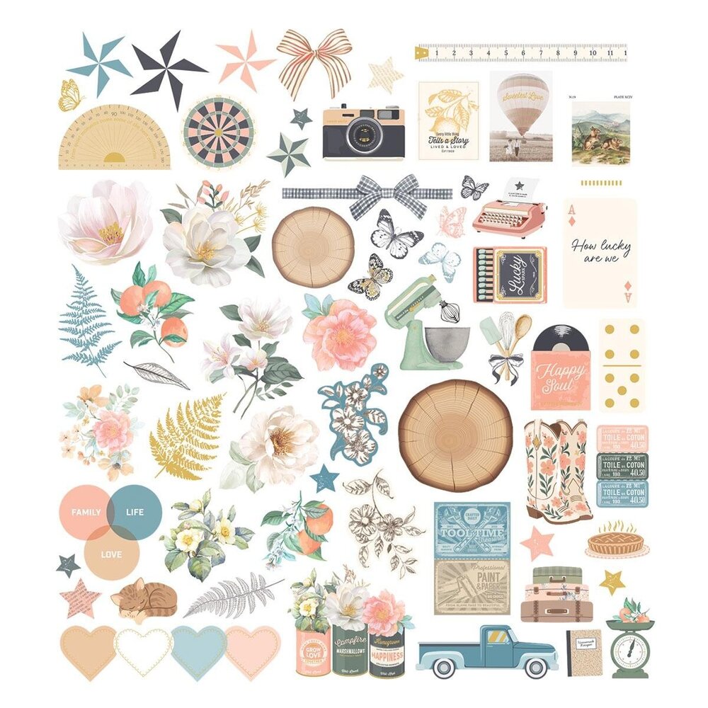 Spellbinders Clementine Cardstock Die Cut Ephemera (169288) Spellbinders Clementine Cardstock Die Cut Ephemera (169288)