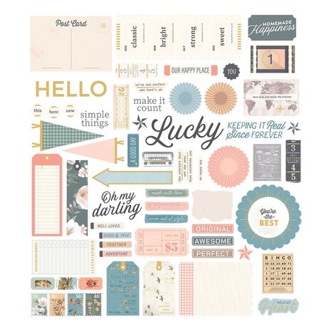 Spellbinders Clementine Cardstock Die Cut Ephemera Sentiments (169289)