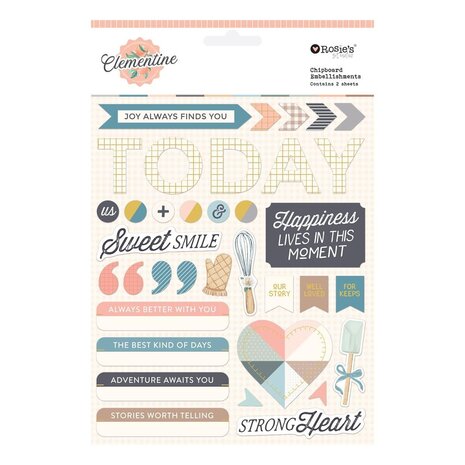Spellbinders PRE-ORDER Clementine Chipboard Embellishments (169290)