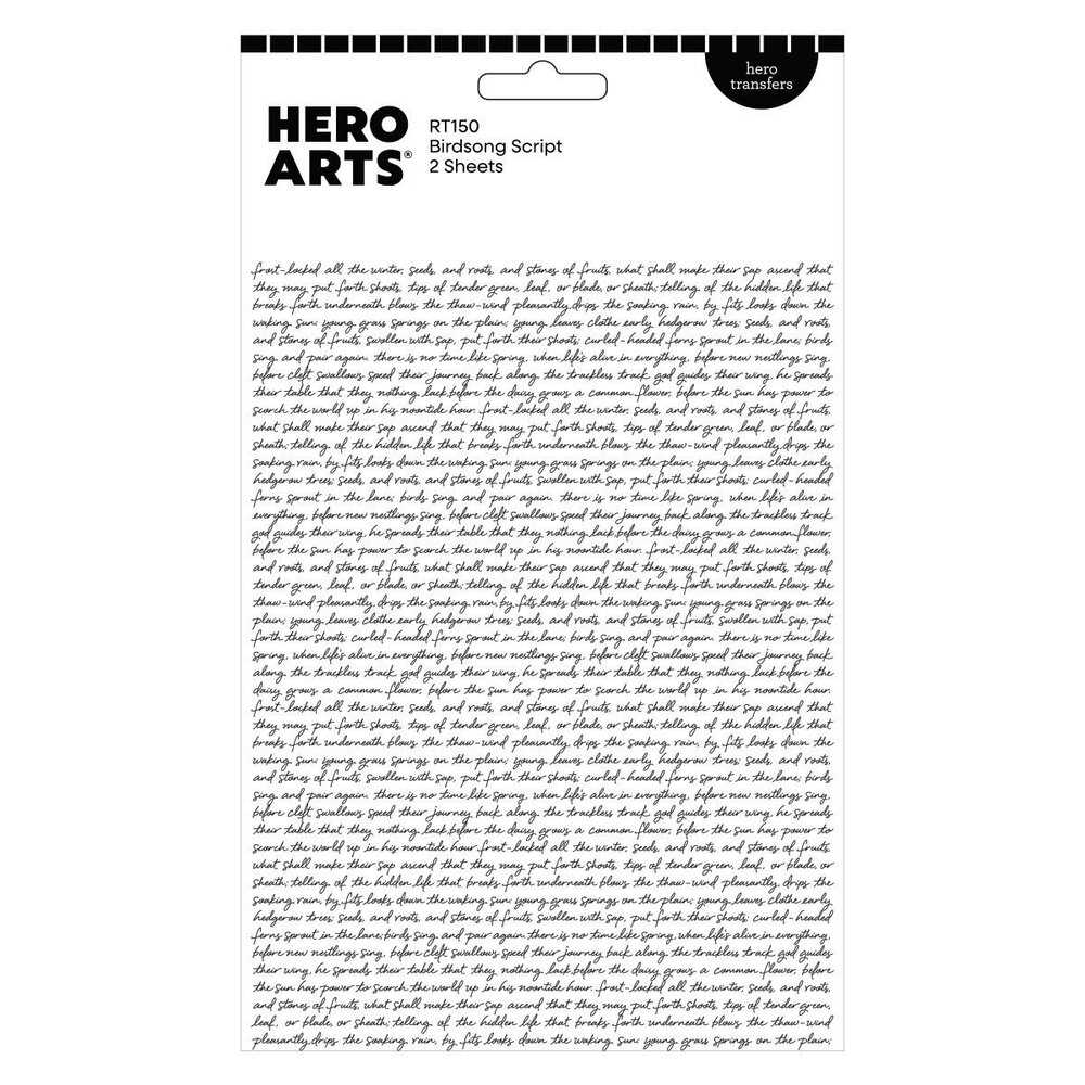 Hero Arts PRE-ORDER Hero Transfers Birdsong Script (RT150) Hero Arts PRE-ORDER Hero Transfers Birdsong Script (RT150)