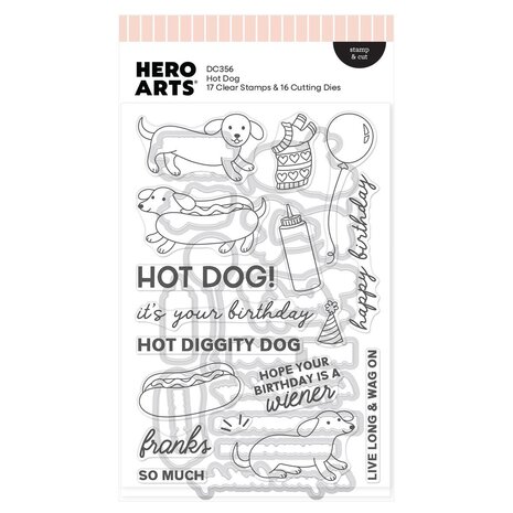 Hero Arts PRE-ORDER Coney Club Stamps & Dies Hot Dog (DC356)