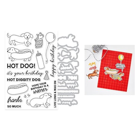 Hero Arts PRE-ORDER Coney Club Stamps & Dies Hot Dog (DC356)