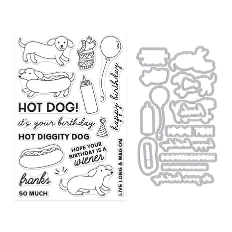Hero Arts PRE-ORDER Coney Club Stamps & Dies Hot Dog (DC356)