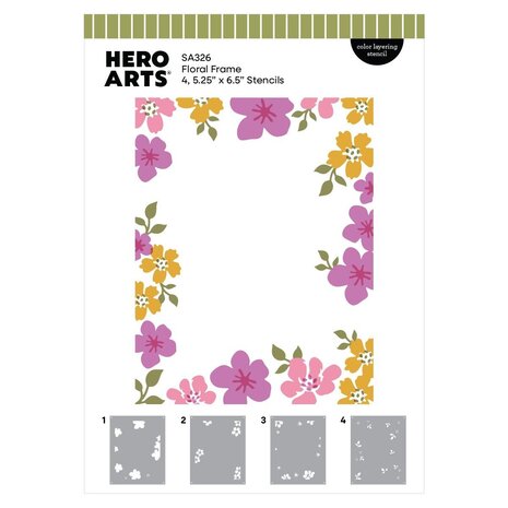 Hero Arts PRE-ORDER Fresh Flowers Layering Stencil Set Floral Frame (SA326) Hero Arts PRE-ORDER Fresh Flowers Layering Stencil Set Floral Frame (SA326)