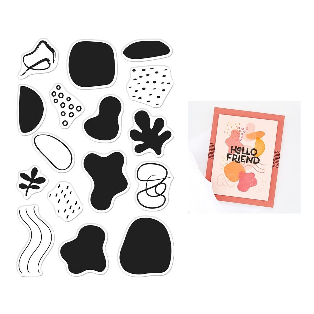 Hero Arts PRE-ORDER Fresh Flowers Clear Stamp Set Organic Shapes (CM855)