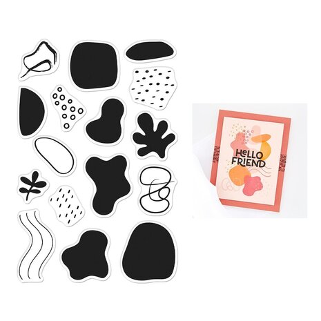 Hero Arts PRE-ORDER Fresh Flowers Clear Stamp Set Organic Shapes (CM855)