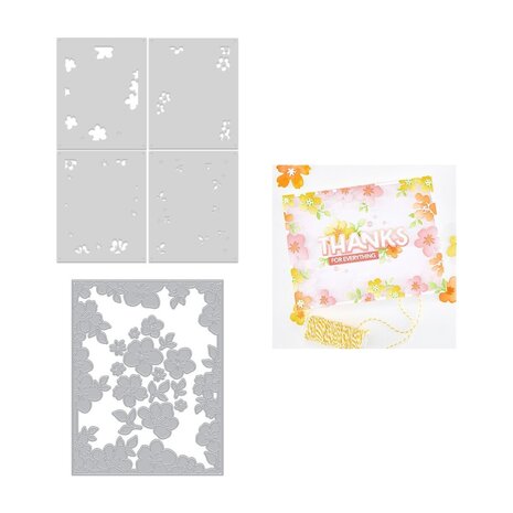 Hero Arts Fresh Flowers Die & Stencil Bundle Floral Frame (WB1202) Hero Arts Fresh Flowers Die & Stencil Bundle Floral Frame (WB1202)
