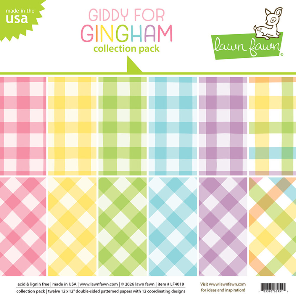 Lawn Fawn Giddy For Gingham 12x12 Inch Collection Pack (LF4018)