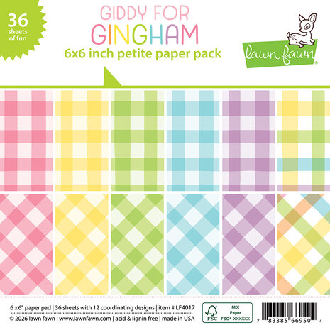 Lawn Fawn Giddy For Gingham 6x6 Inch Paper Pack (LF4017)