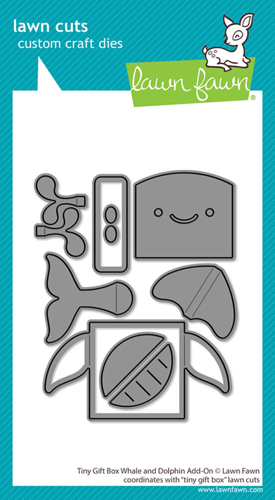 Lawn Fawn Tiny Gift Box Whale And Dolphin Add-On Dies (LF4137)