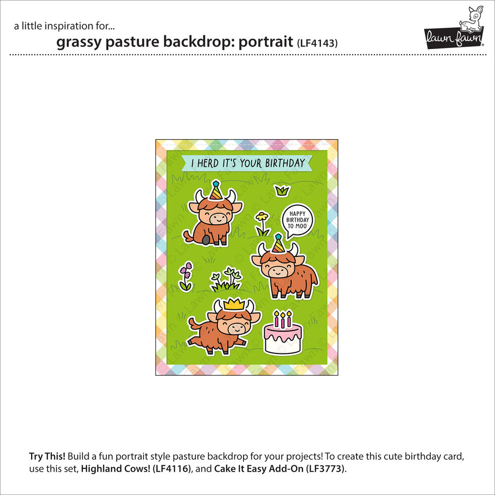 Lawn Fawn Grassy Pasture Backdrop Portrait Dies (LF4143)