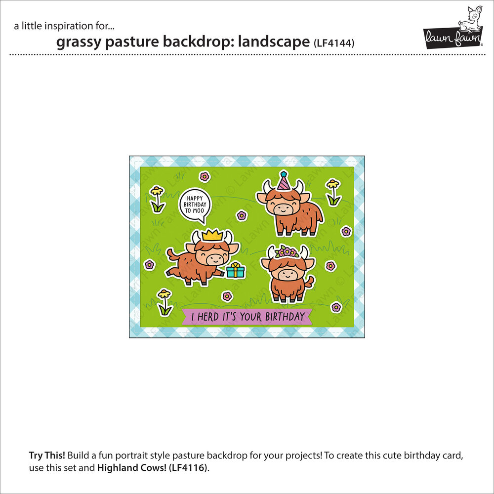 Lawn Fawn Grassy Pasture Backdrop Landscape Dies (LF4144)