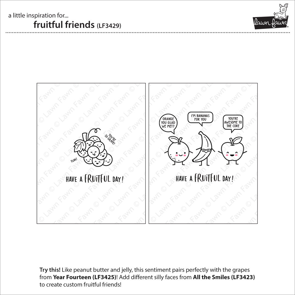 Lawn Fawn Fruitful Friends Clear Stamps (LF3429)