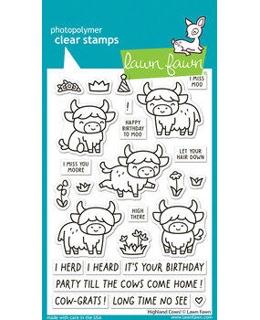 Lawn Fawn Highland Cows! Clear Stamps (LF4116)
