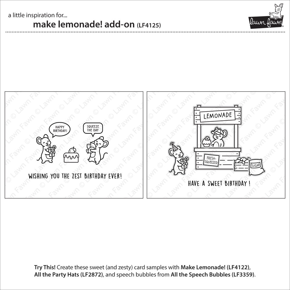 Lawn Fawn Make Lemonade! Add-On Clear Stamps (LF4125) Lawn Fawn Make Lemonade! Add-On Clear Stamps (LF4125)