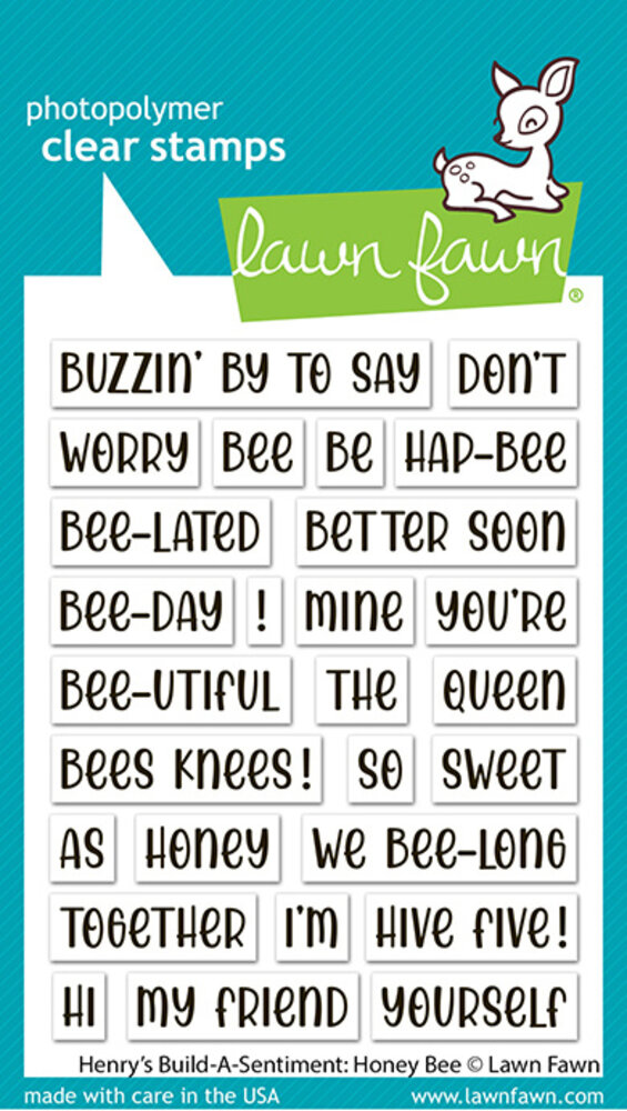 Lawn Fawn Henry's Build-A-Sentiment Honey Bee Clear Stamps (LF4128) Lawn Fawn Henry's Build-A-Sentiment Honey Bee Clear Stamps (LF4128)