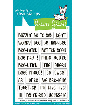 Lawn Fawn Henry's Build-A-Sentiment Honey Bee Clear Stamps (LF4128)