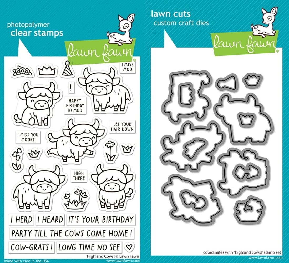 Lawn Fawn Highland Cows! Stamp & Die DUO (LF4117) Lawn Fawn Highland Cows! Stamp & Die DUO (LF4117)