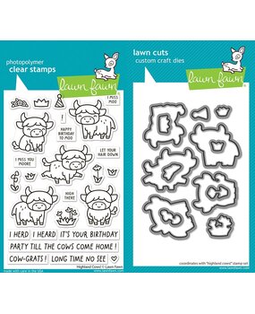Lawn Fawn Highland Cows! Stamp & Die DUO (LF4117)