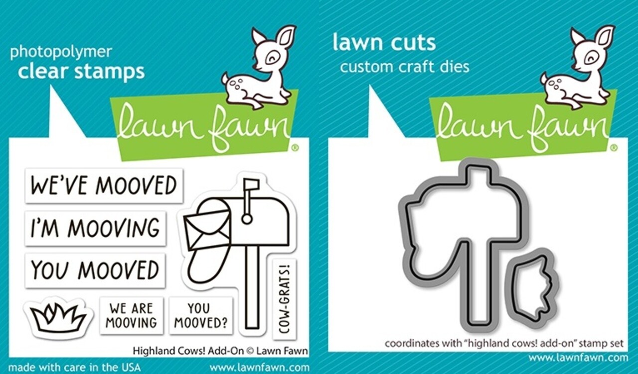 Lawn Fawn Highland Cows! Add-On Stamp & Die DUO (LF4120) Lawn Fawn Highland Cows! Add-On Stamp & Die DUO (LF4120)