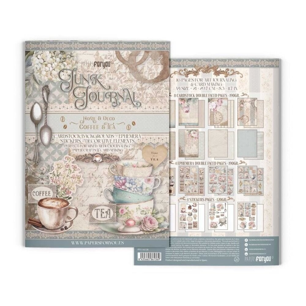 Papers For You Home & Deco Coffee & Tea A4 Junk Journal (PFY-16136) Papers For You Home & Deco Coffee & Tea A4 Junk Journal (PFY-16136)