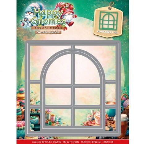 Berrie's Beauties Happy Gnomes Dies Cottage Window (BBD10116)