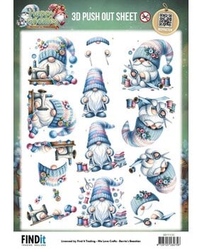Berrie's Beauties Happy Gnomes 3D Push Out Sew Much Love (SB11135) Berrie's Beauties Happy Gnomes 3D Push Out Sew Much Love (SB11135)