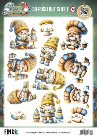 Berrie's Beauties Happy Gnomes 3D Push Out The Tiny Baker (SB11136) Berrie's Beauties Happy Gnomes 3D Push Out The Tiny Baker (SB11136)
