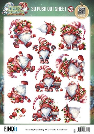 Berrie's Beauties Happy Gnomes 3D Push Out Berry Cute (SB11137) Berrie's Beauties Happy Gnomes 3D Push Out Berry Cute (SB11137)