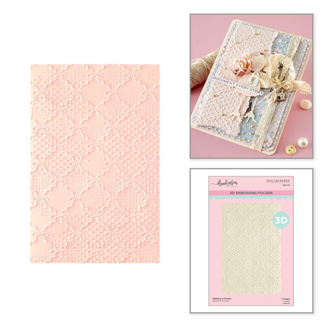 Spellbinders Buttons & Keepsakes 3D Embossing Folder Ribbons & Seams by Frank Garcia (E3D-173) Spellbinders Buttons & Keepsakes 3D Embossing Folder Ribbons & Seams by Frank Garcia (E3D-173)