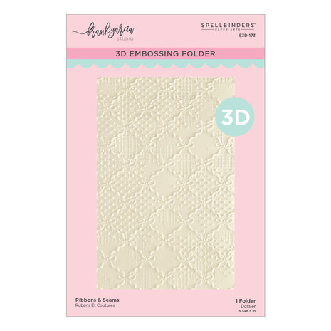 Spellbinders Buttons & Keepsakes 3D Embossing Folder Ribbons & Seams by Frank Garcia (E3D-173) Spellbinders Buttons & Keepsakes 3D Embossing Folder Ribbons & Seams by Frank Garcia (E3D-173)