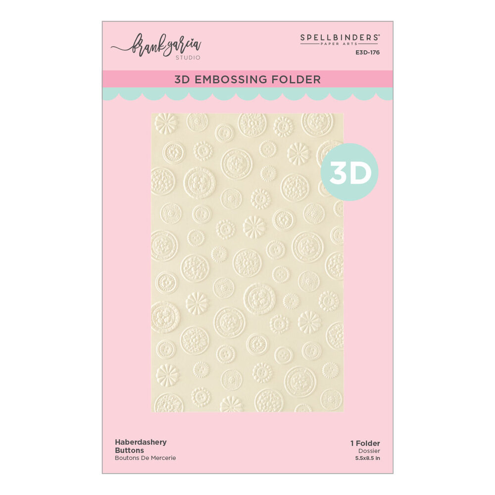 Spellbinders Buttons & Keepsakes 3D Embossing Folder Haberdashery Buttons by Frank Garcia (E3D-176) Spellbinders Buttons & Keepsakes 3D Embossing Folder Haberdashery Buttons by Frank Garcia (E3D-176)