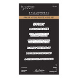 Spellbinders PRE-ORDER Buttons & Keepsakes Press + Foil Plate & Die Set Heirloom Words by Frank Garcia (BP-364)