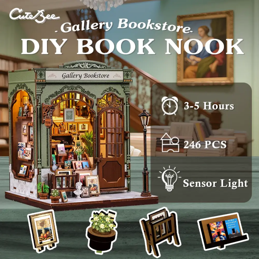 CuteBee DIY Miniature House Gallery Bookstore (CWGC214) CuteBee DIY Miniature House Gallery Bookstore (CWGC214)