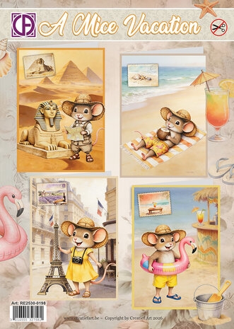 Creatief Art A Mice Vacation Card Kit (RE2530-0198)