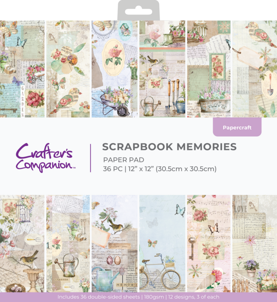 Crafter's Companion Scrapbook Memories 12x12 Inch Paper Pad (CC-PAD12-SCME)