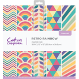 Crafter's Companion Retro Rainbow 12x12 Inch Paper Pad (CC-RETRAI-PAD12)