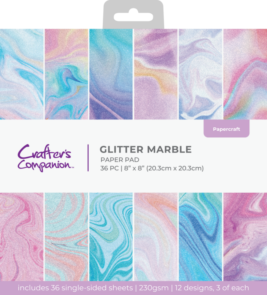 Crafter's Companion Glitter Marble 8x8 Inch Paper Pad (CC-PAD8-GLMA) Crafter's Companion Glitter Marble 8x8 Inch Paper Pad (CC-PAD8-GLMA)