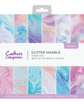 Crafter's Companion Glitter Marble 8x8 Inch Paper Pad (CC-PAD8-GLMA) Crafter's Companion Glitter Marble 8x8 Inch Paper Pad (CC-PAD8-GLMA)