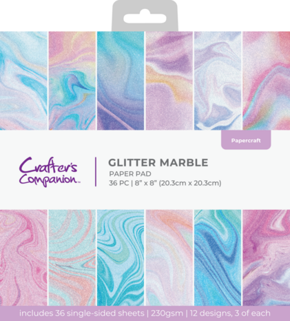 Crafter's Companion Glitter Marble 8x8 Inch Paper Pad (CC-PAD8-GLMA) Crafter's Companion Glitter Marble 8x8 Inch Paper Pad (CC-PAD8-GLMA)