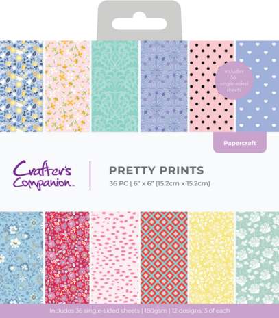 Crafter's Companion Pretty Prints 6x6 Inch Paper Pad (CC-PAD6-PREPR) Crafter's Companion Pretty Prints 6x6 Inch Paper Pad (CC-PAD6-PREPR)