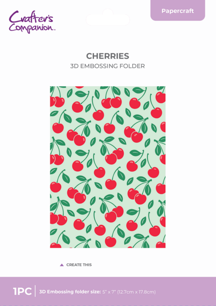Crafter's Companion Cherries 3D Embossing Folder (NG-BB-3D-EF5-CHER) Crafter's Companion Cherries 3D Embossing Folder (NG-BB-3D-EF5-CHER)
