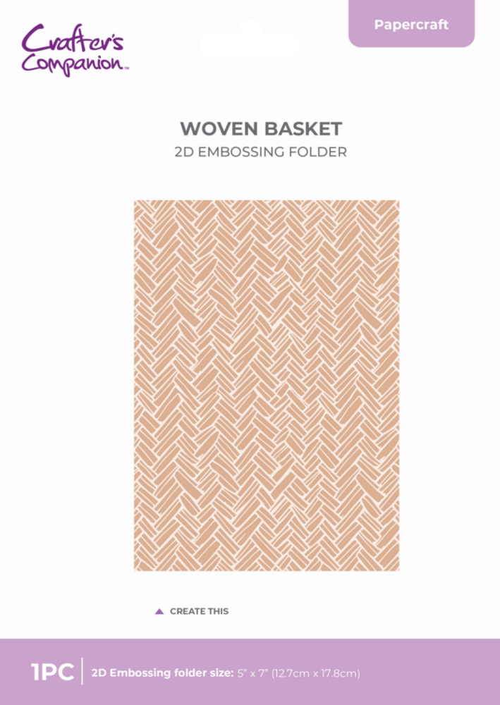 Crafter's Companion Woven Basket 2D Embossing Folder (NG-BB-EF5-WOBA) Crafter's Companion Woven Basket 2D Embossing Folder (NG-BB-EF5-WOBA)