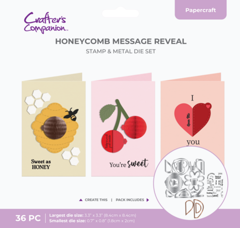 Crafter's Companion Honeycomb Message Reveal Stamp & Dies (CC-STD-HCOMB-MR) Crafter's Companion Honeycomb Message Reveal Stamp & Dies (CC-STD-HCOMB-MR)