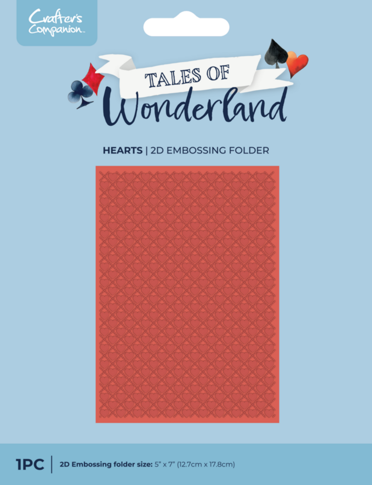 Crafter's Companion Tales of Wonderland 2D Embossing Folder Hearts (CC-TOW-EF5-HEAR) Crafter's Companion Tales of Wonderland 2D Embossing Folder Hearts (CC-TOW-EF5-HEAR)