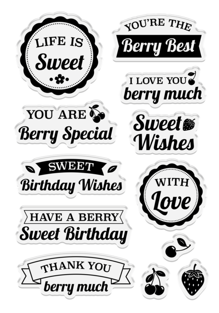 Crafter's Companion Berry Bliss Clear Stamps Sweet Wishes (NG-BB-STP-SWWI) Crafter's Companion Berry Bliss Clear Stamps Sweet Wishes (NG-BB-STP-SWWI)