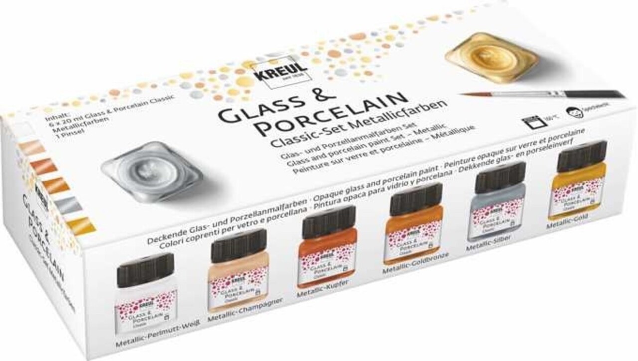 KREUL Glass & Porcelain Classic Metallic Paint 20 ml (6pcs) (16603) KREUL Glass & Porcelain Classic Metallic Paint 20 ml (6pcs) (16603)