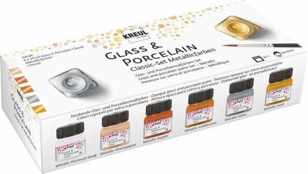 KREUL Glass & Porcelain Classic Metallic Paint 20 ml (6pcs) (16603) KREUL Glass & Porcelain Classic Metallic Paint 20 ml (6pcs) (16603)