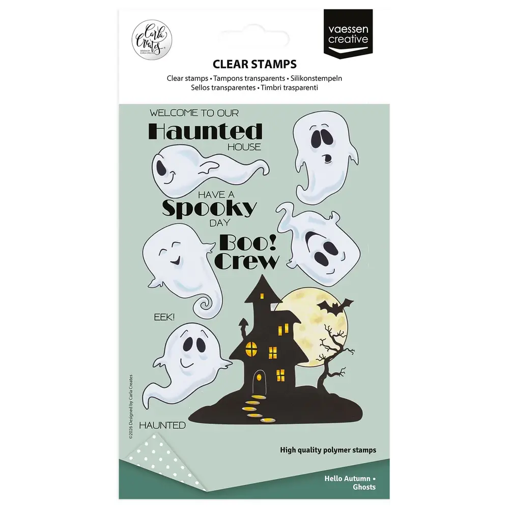 Vaessen Creative Hello Autunm A6 Clear Stamps Ghosts by Carla Creates (CAR0504)